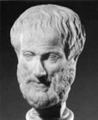 Sculptured bust of Aristotle