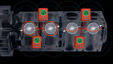 Drawing of 4 gyros & SQUIDs inside
the Quartz Block section of the 
Science Instrument Assembly.