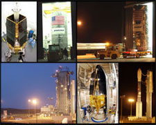 Collage of GP-B pre-launch photos.