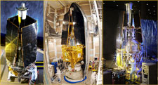 Three views of the spacecraft.